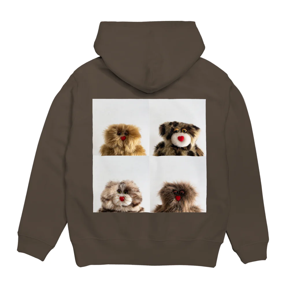 mojojojoの4匹の証明写真 Hoodie:back