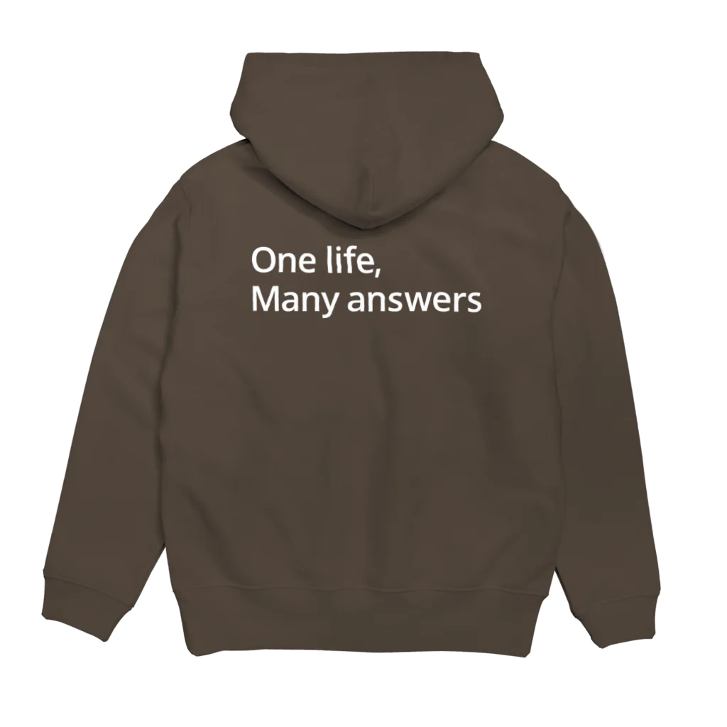 One life, Many answers｜札幌学院大学公式の札幌学院大学ロゴマーク（白） Hoodie:back