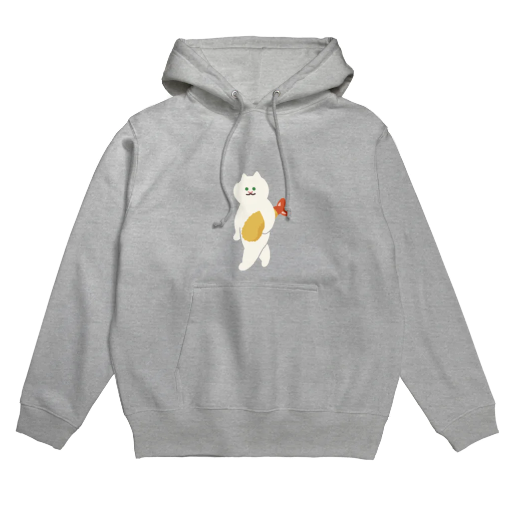 SUIMINグッズのお店の【中】エビフライをさわやかに運ぶねこ Hoodie