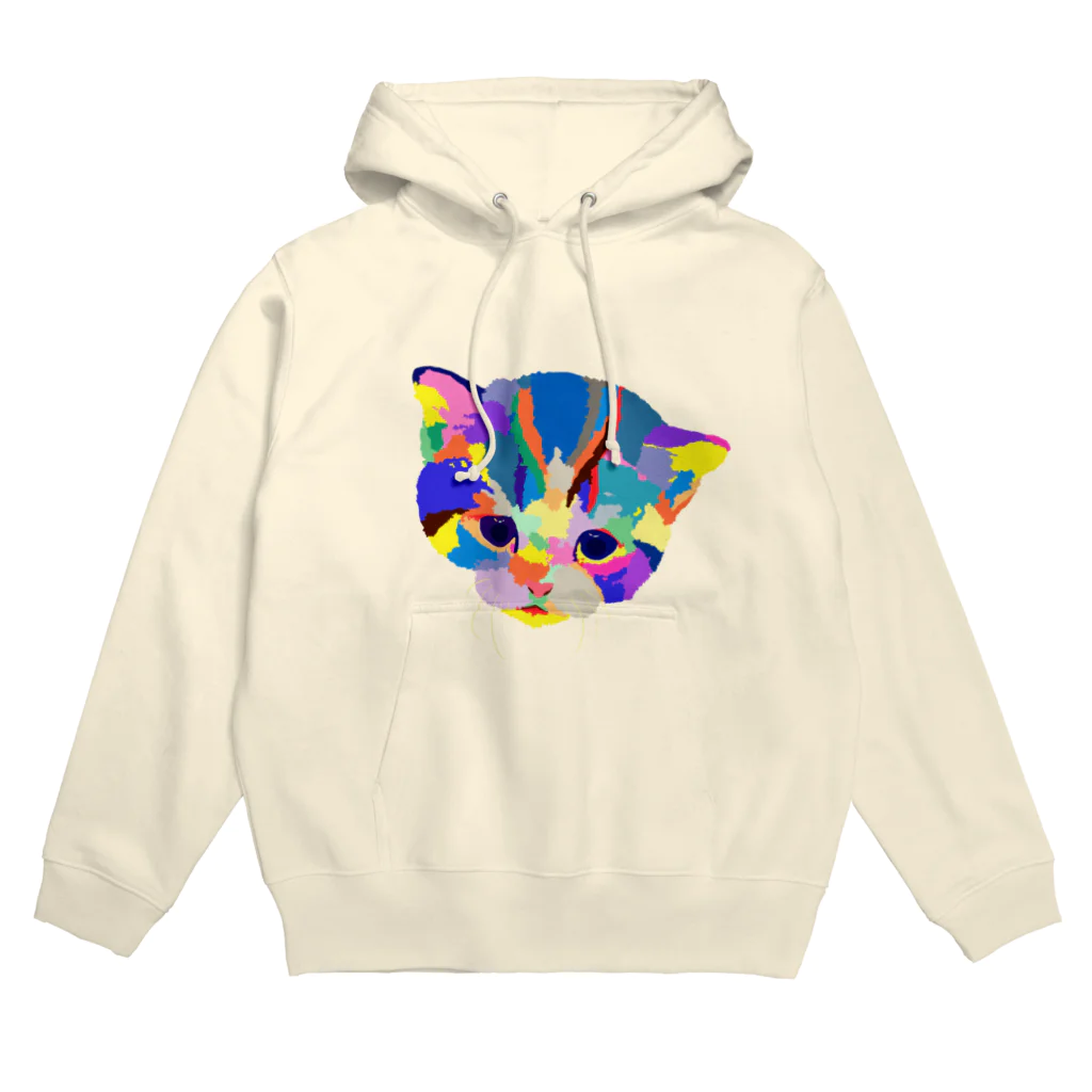 meiroのカラフルな猫 Hoodie