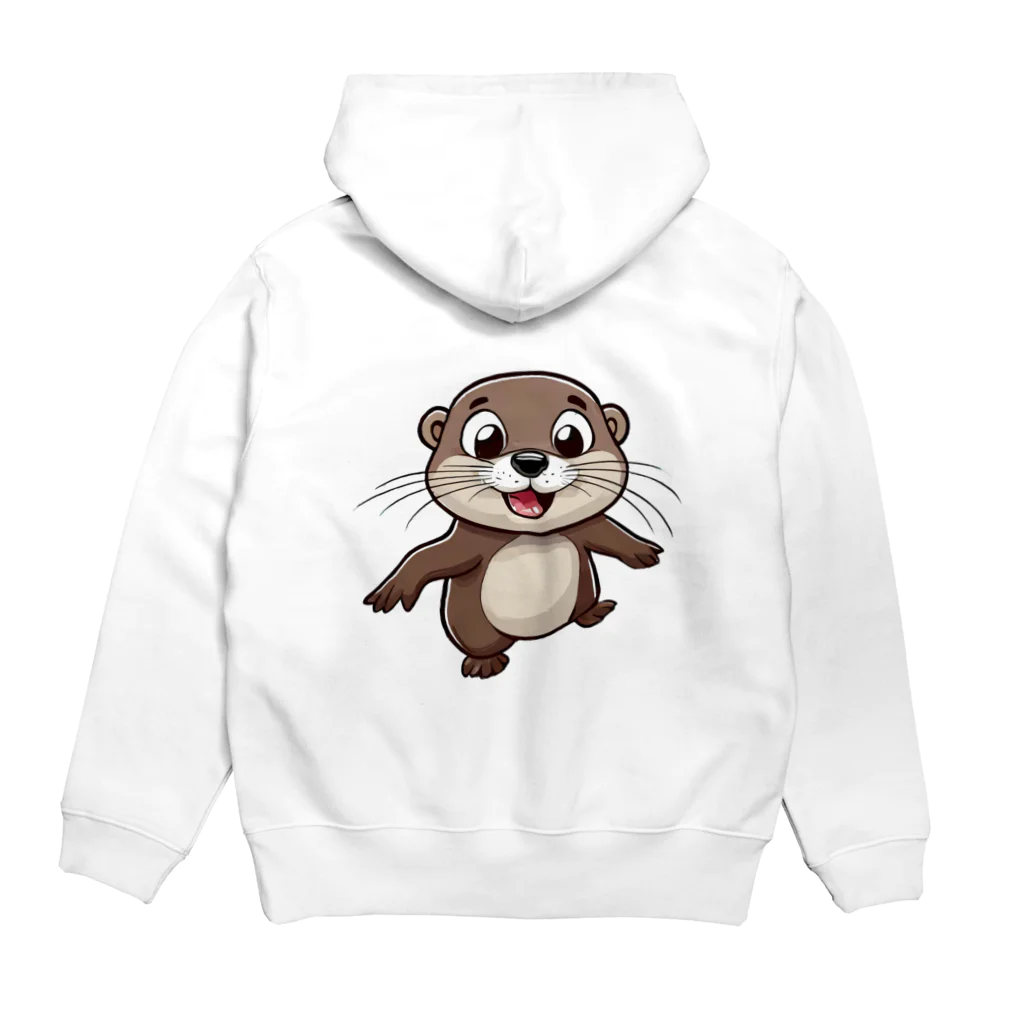 いろは物語のコツメカワウソがツーリング Hoodie:back