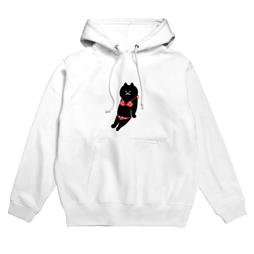 SUIMINグッズのお店の【中】赤いビキニのねこ Hoodie