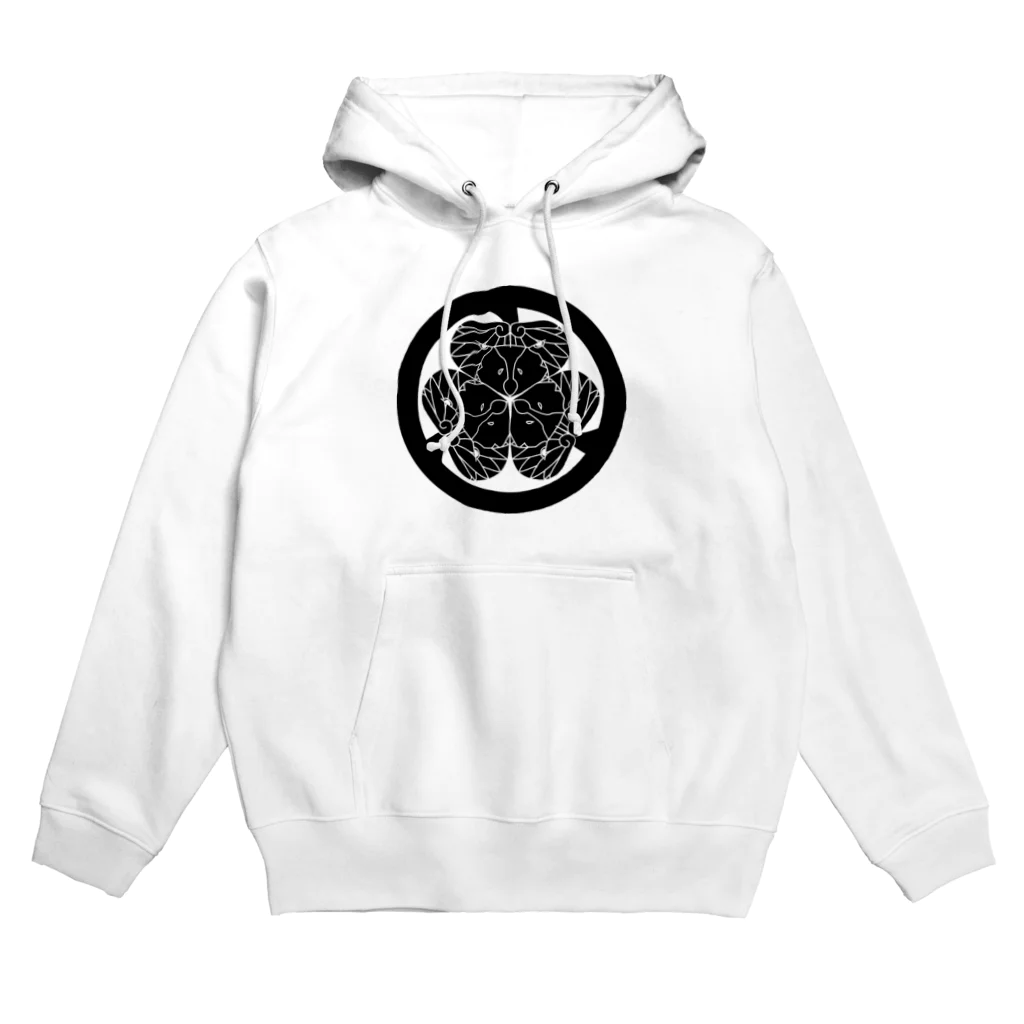 『Nothing Is Real』-- IN SUZURIの動物家紋。H.T.（三つ葉葵ハシビロコウ）黒 Hoodie