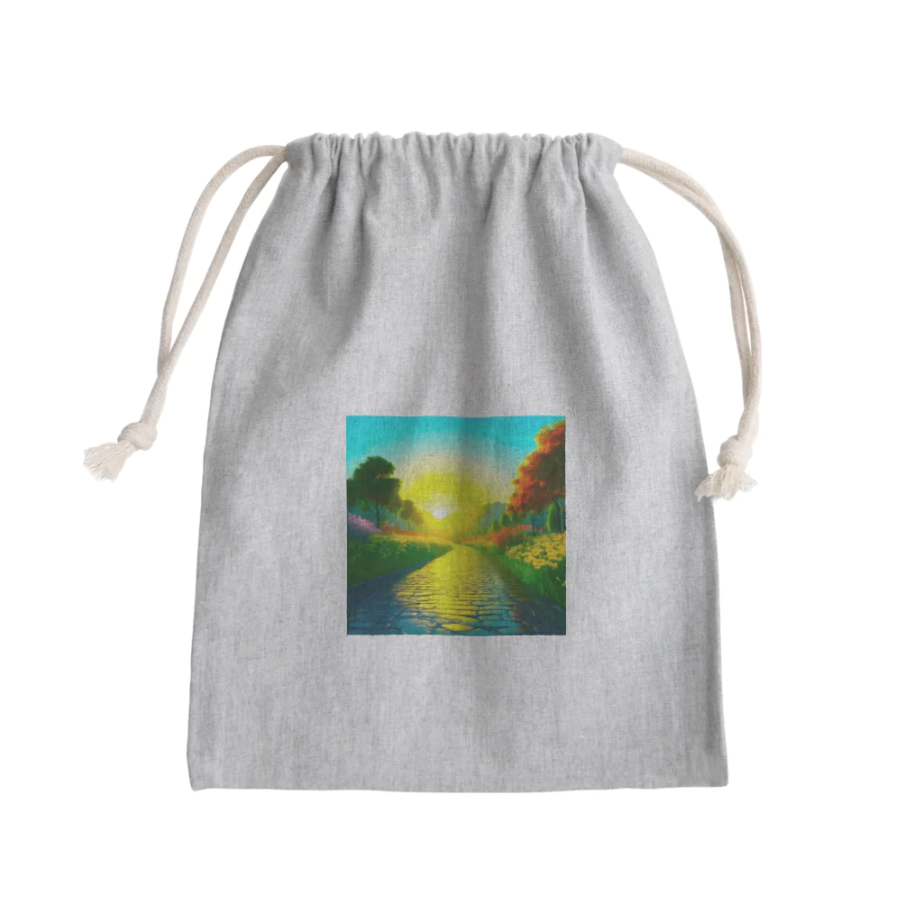 million-mindの雨に濡れた石畳 Mini Drawstring Bag