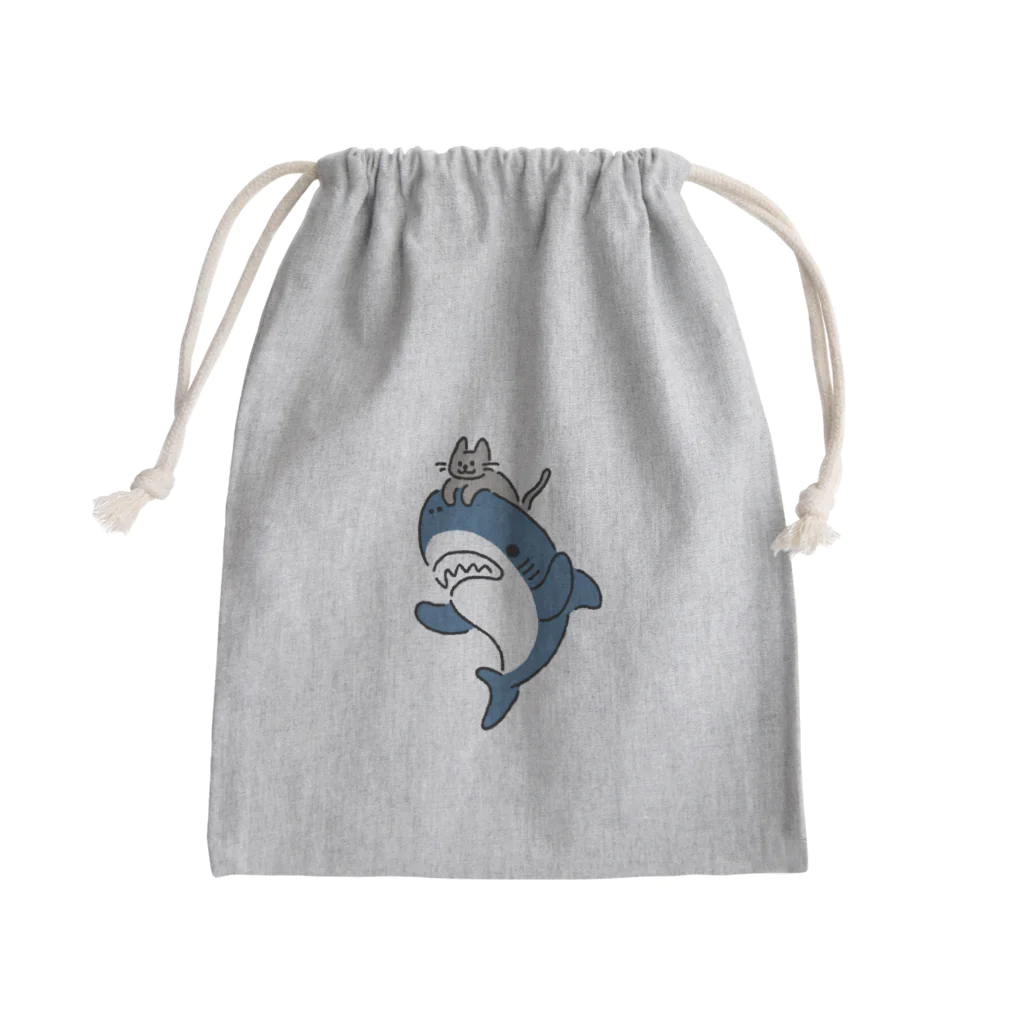 サメ わりとおもいのネコをかぶるサメ Mini Drawstring Bag