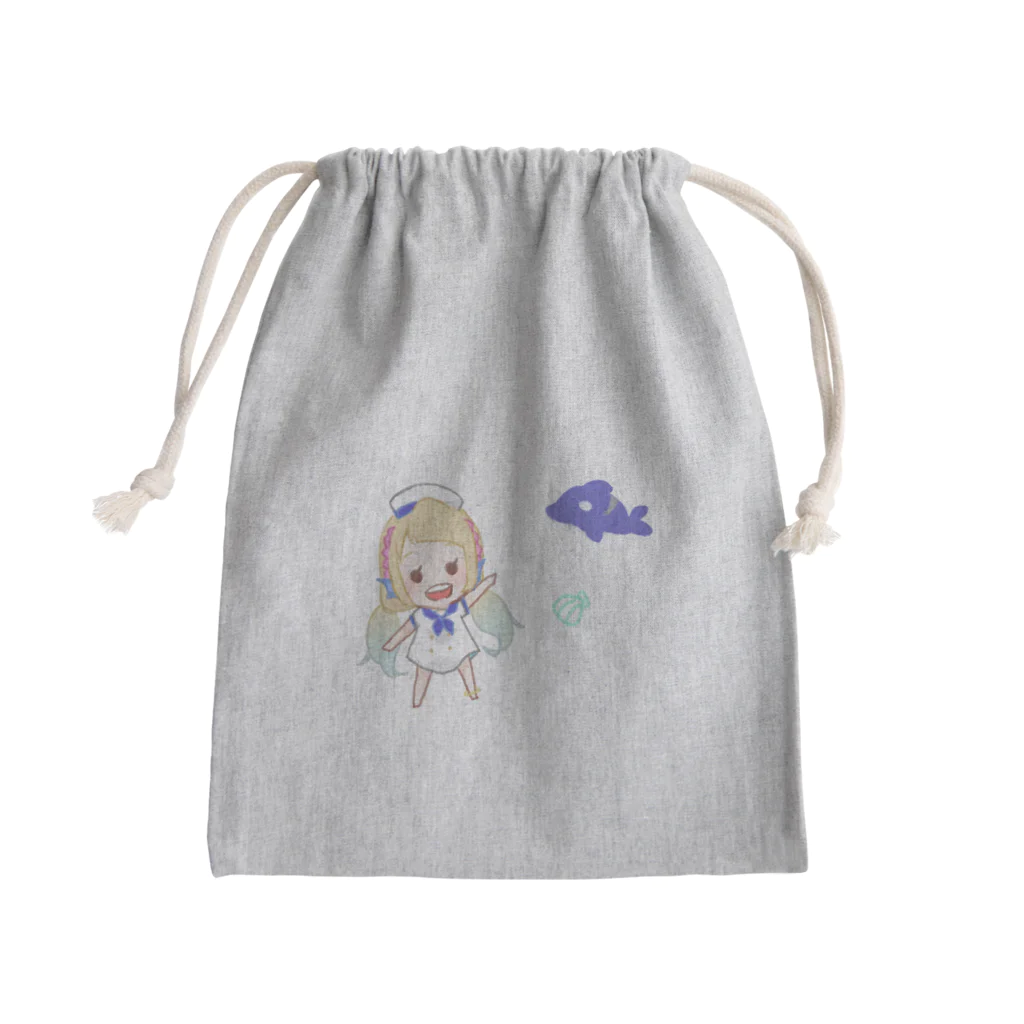 ゆるぽせのちびえまとしゃちの巾着 Mini Drawstring Bag