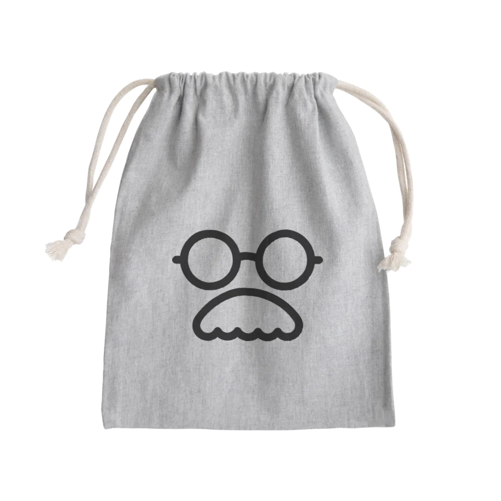 ヒゲとメガネのシンプルなおじさん Mini Drawstring Bag by kimchin