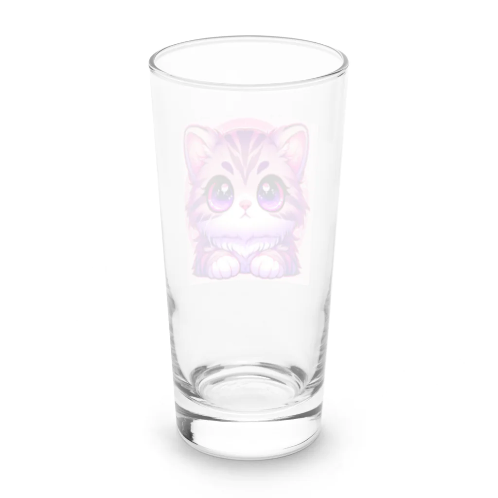 TOM24の些細な事でも興味津々アメショー”モモちゃん” Long Sized Water Glass :back