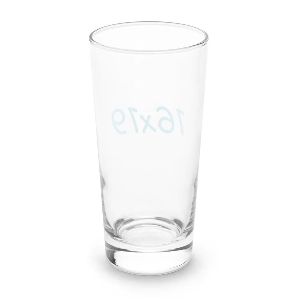 それいけ！中年庭球部の16ｘ19（ブルーグレイ） Long Sized Water Glass :back