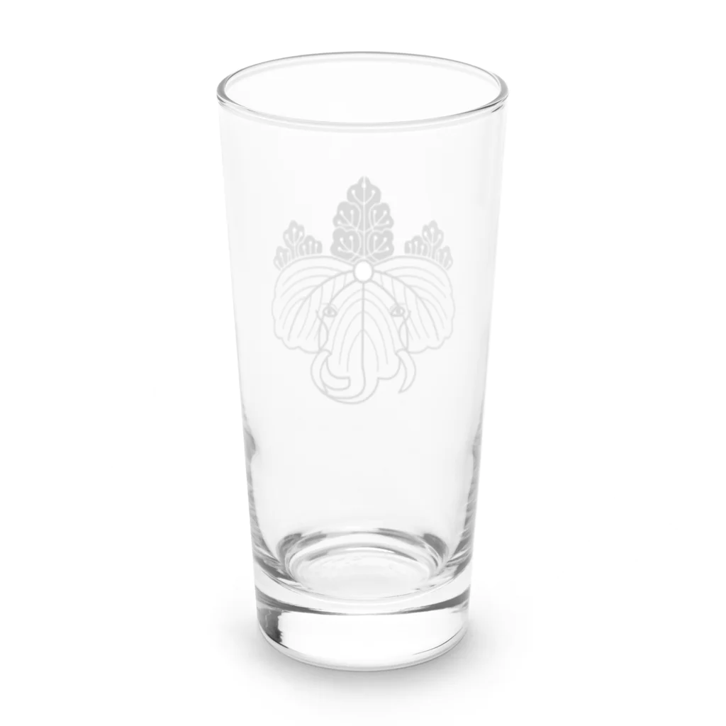 『Nothing Is Real』-- IN SUZURIの動物家紋。H.T.（桐とゾウ）黒 Long Sized Water Glass :back