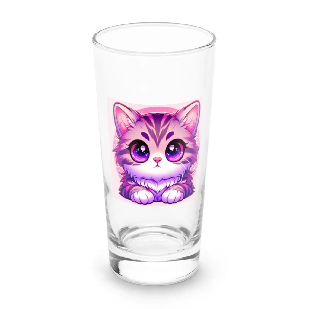 TOM24の些細な事でも興味津々アメショー”モモちゃん” Long Sized Water Glass :front