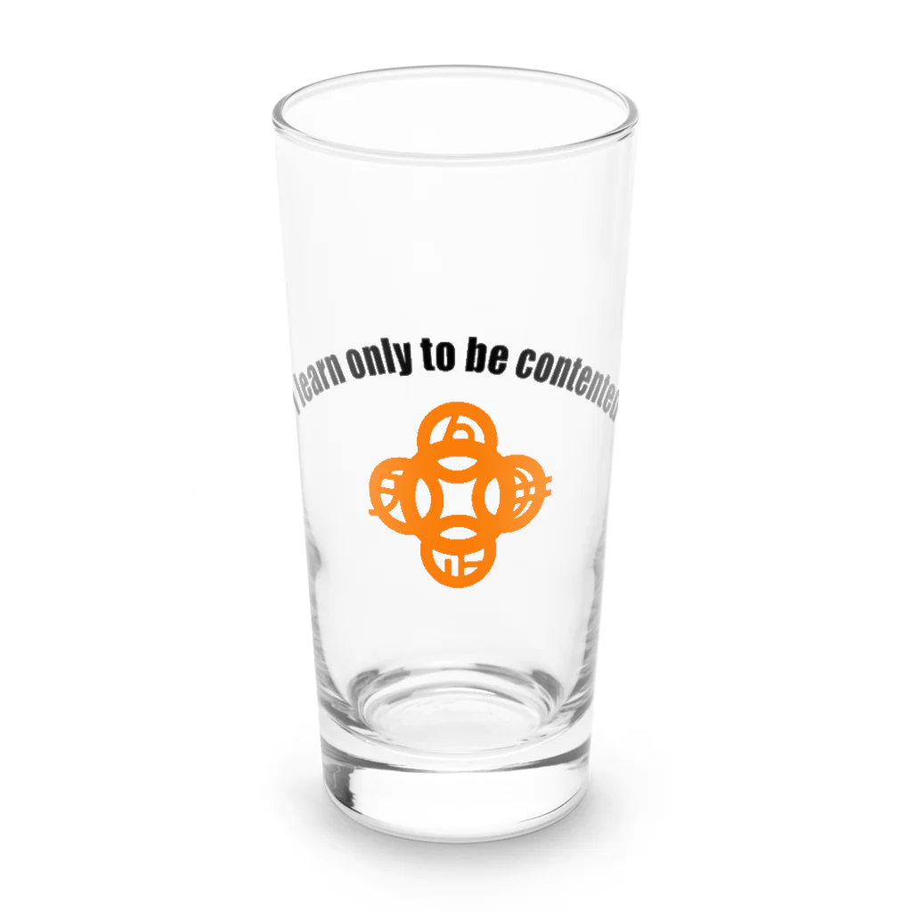 『Nothing Is Real』-- IN SUZURIの吾唯足知h.t.ショルダーアーチ橙・黒英語 Long Sized Water Glass :front