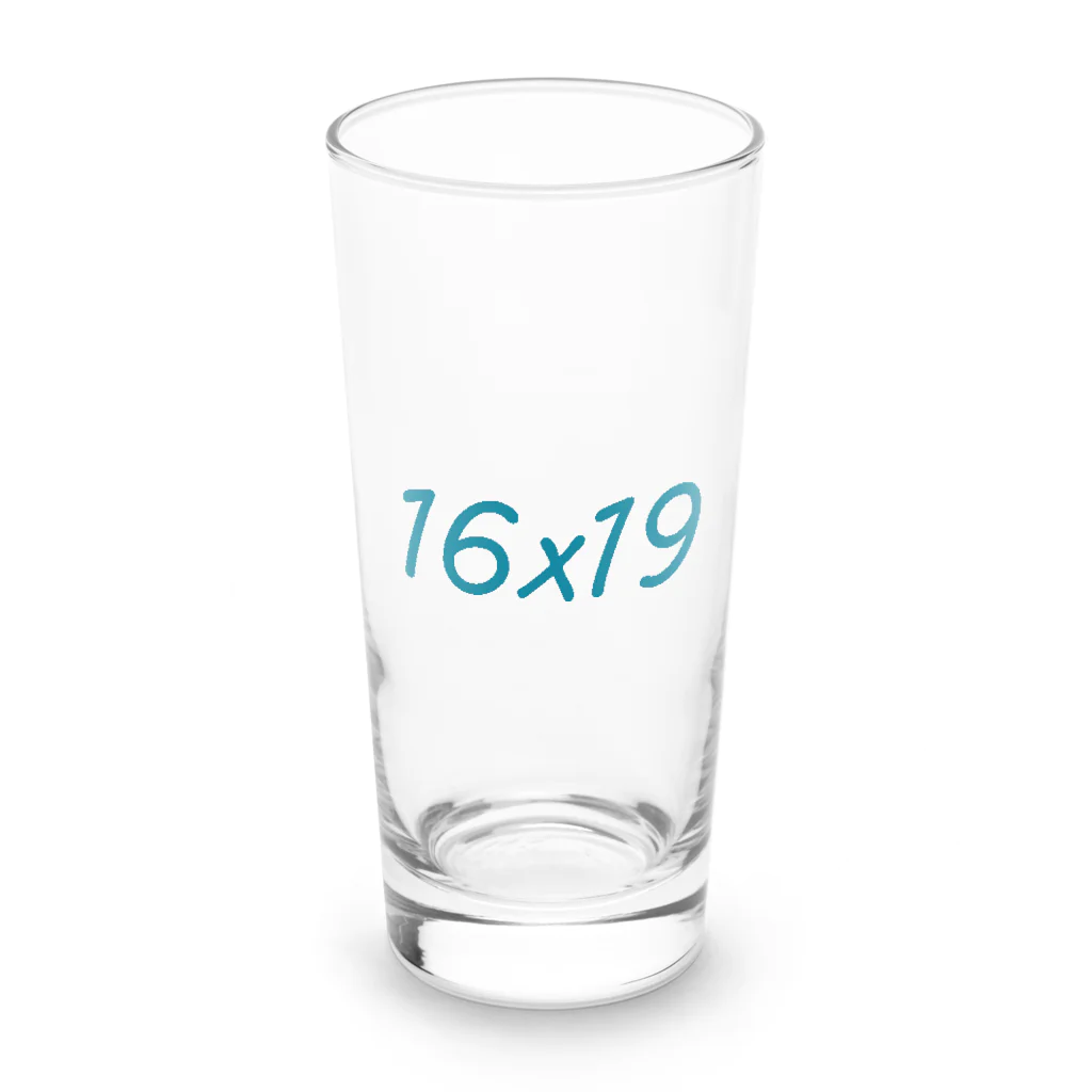 それいけ！中年庭球部の16ｘ19（ブルーグレイ） Long Sized Water Glass :front