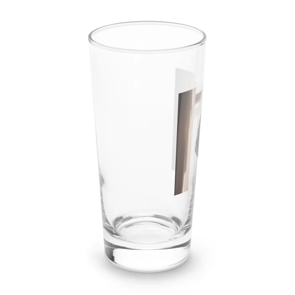 takeoutのカーテンにつかまっているネコ Long Sized Water Glass :left