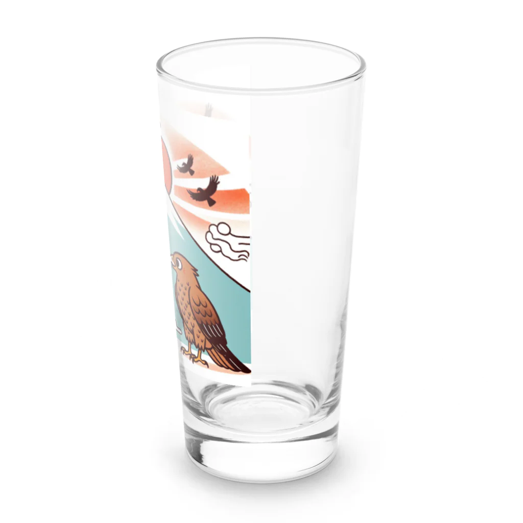 ねこ鉄道の猫と一富士二鷹三トマト Long Sized Water Glass :right