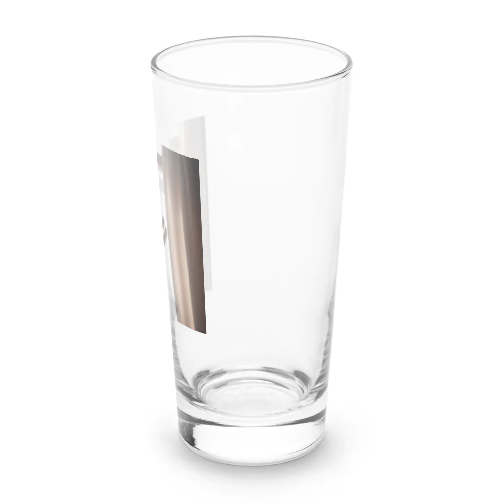takeoutのカーテンにつかまっているネコ Long Sized Water Glass :right