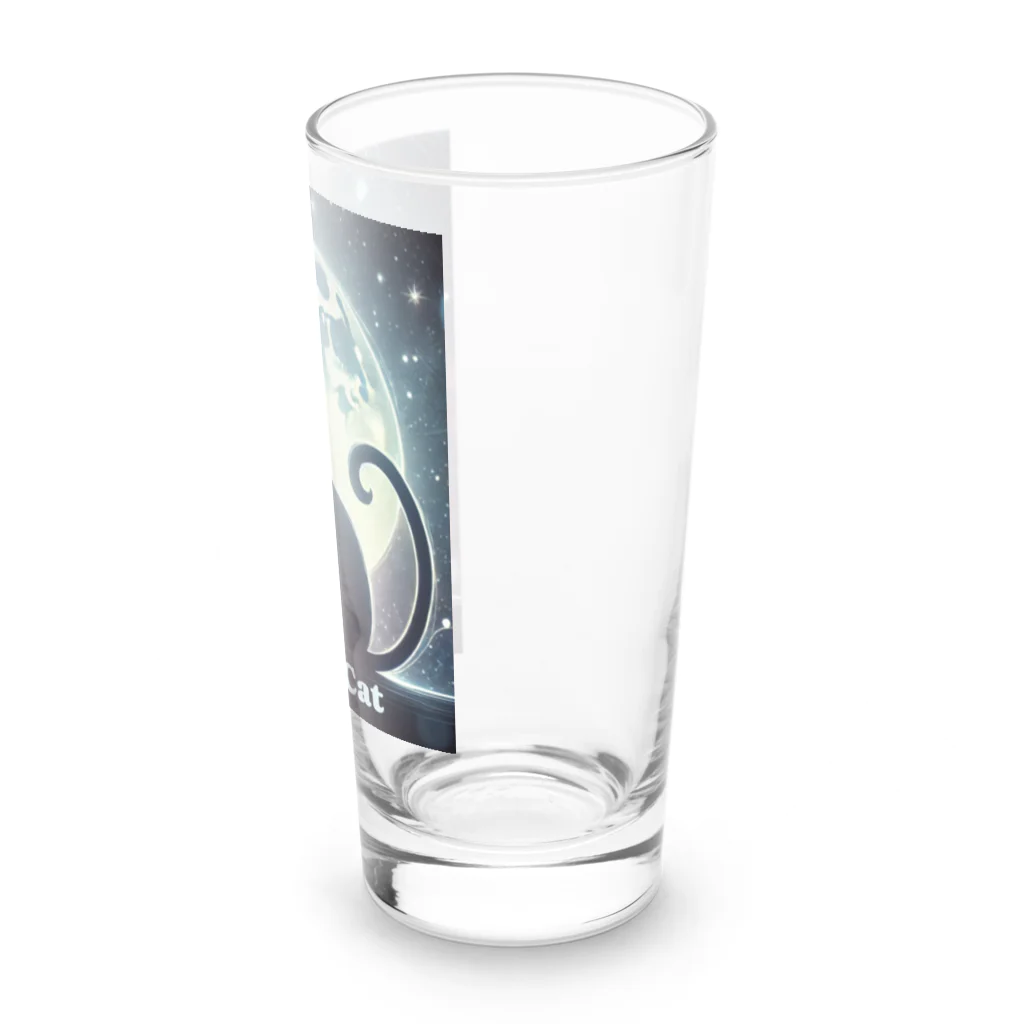 MystiCatの幻想的な猫のシルエット Long Sized Water Glass :right