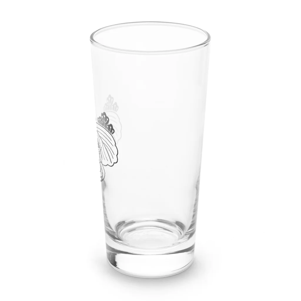 『Nothing Is Real』-- IN SUZURIの動物家紋。H.T.（桐とゾウ）黒 Long Sized Water Glass :right
