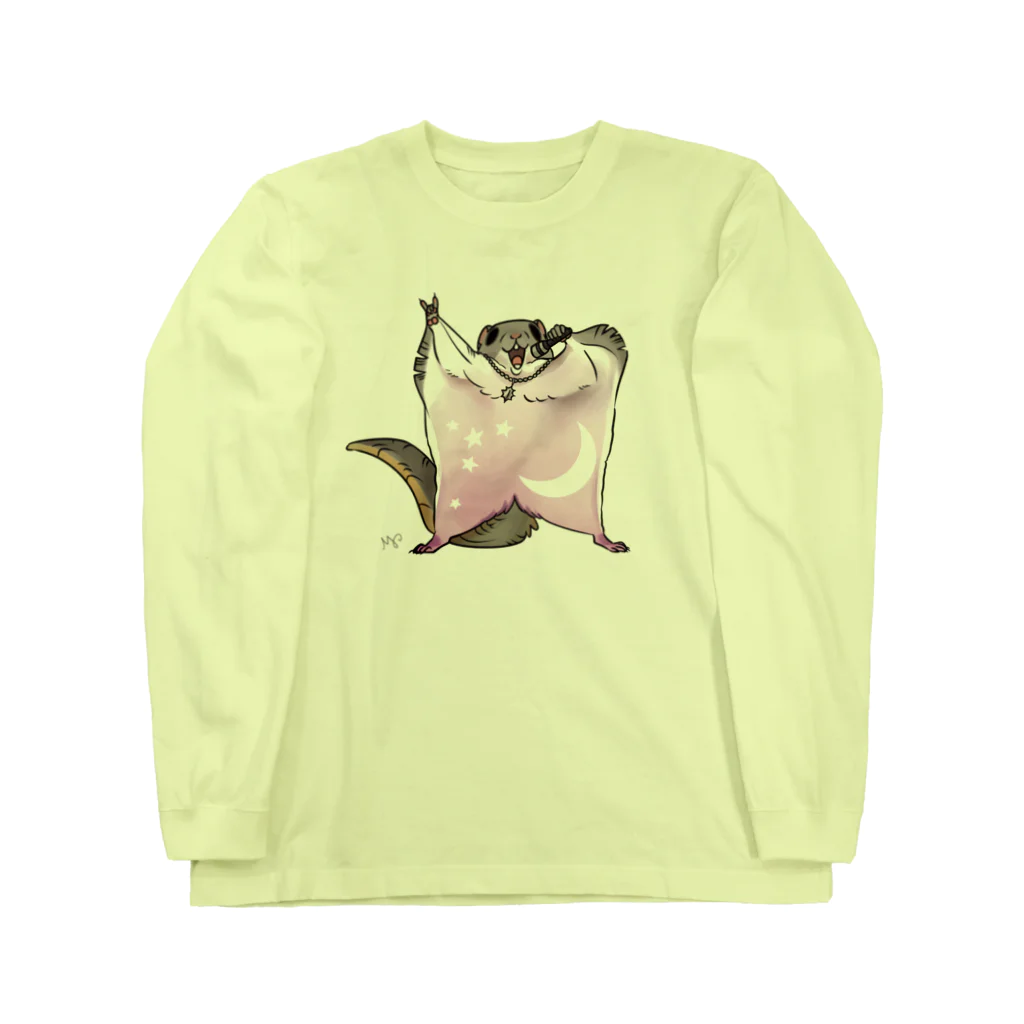 ねずりすSHOPのロックなモモンガ Long Sleeve T-Shirt