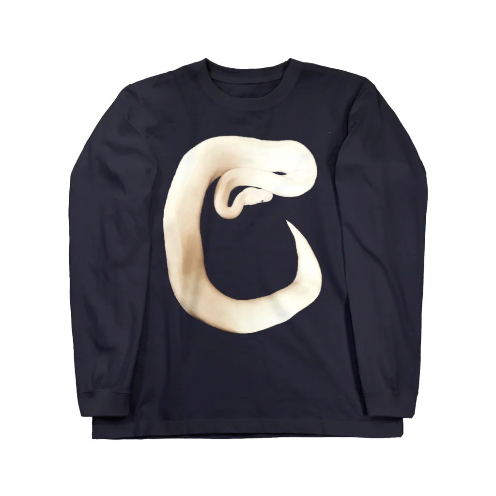 hiro_oki_sanpo(白蛇カリンちゃん）の白蛇こっちゃんの蛇文字【巳】 Long Sleeve T-Shirt