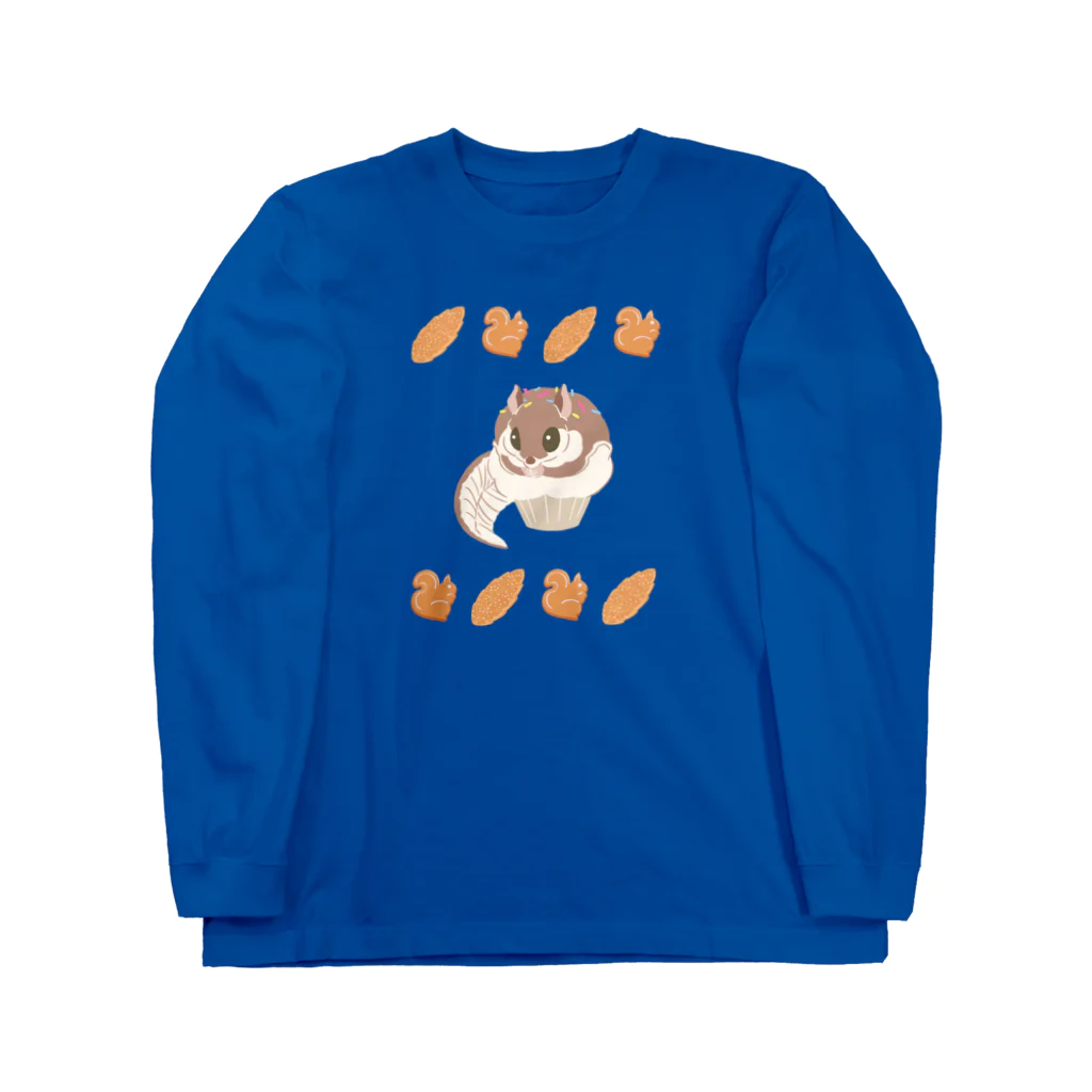 ねずりすSHOPのカップケーキモモンガ（ココア） Long Sleeve T-Shirt