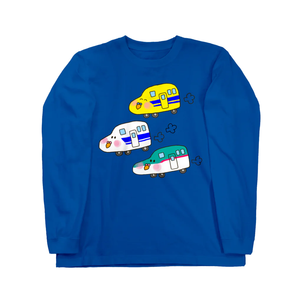 鳥さんインコさんダイスキ商店の新幹線インコ Long Sleeve T-Shirt