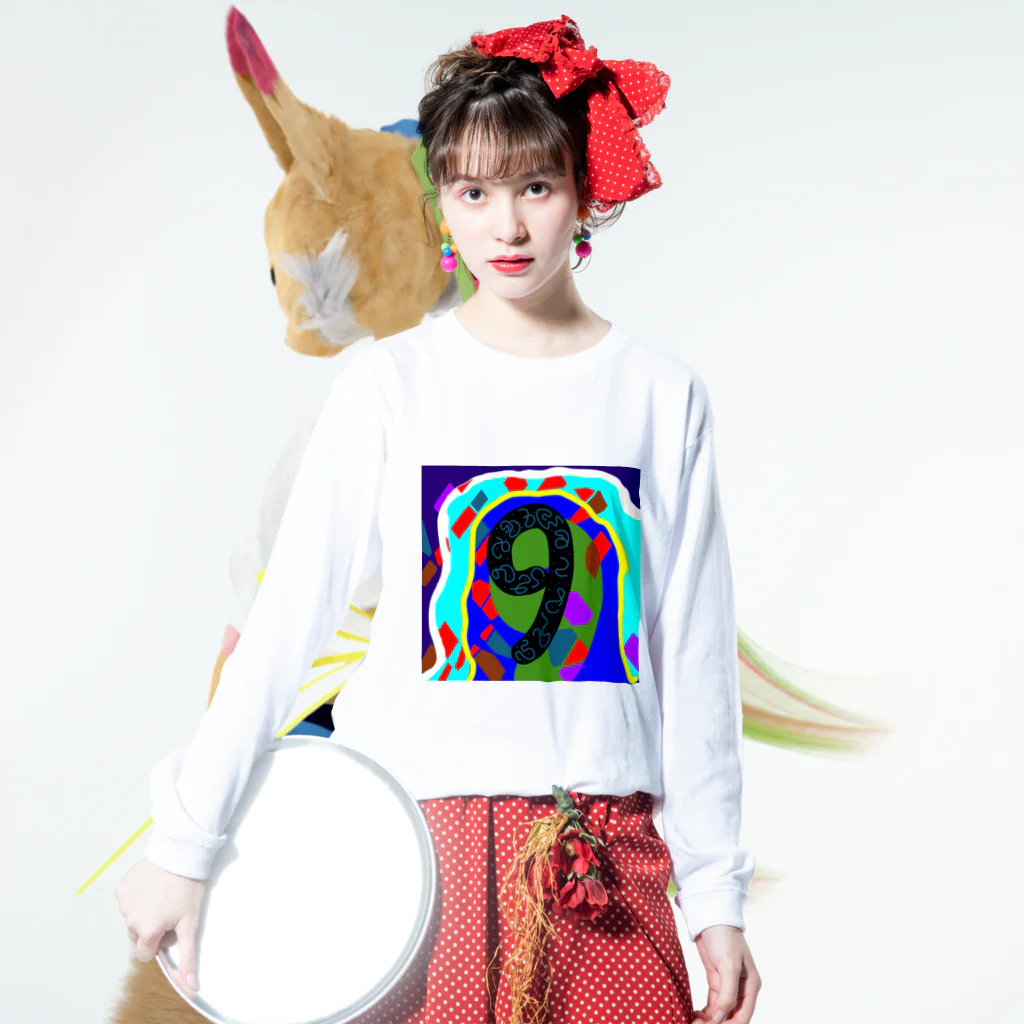 Rio's shopの９歳に胸が高鳴る Long Sleeve T-Shirt :model wear (front)