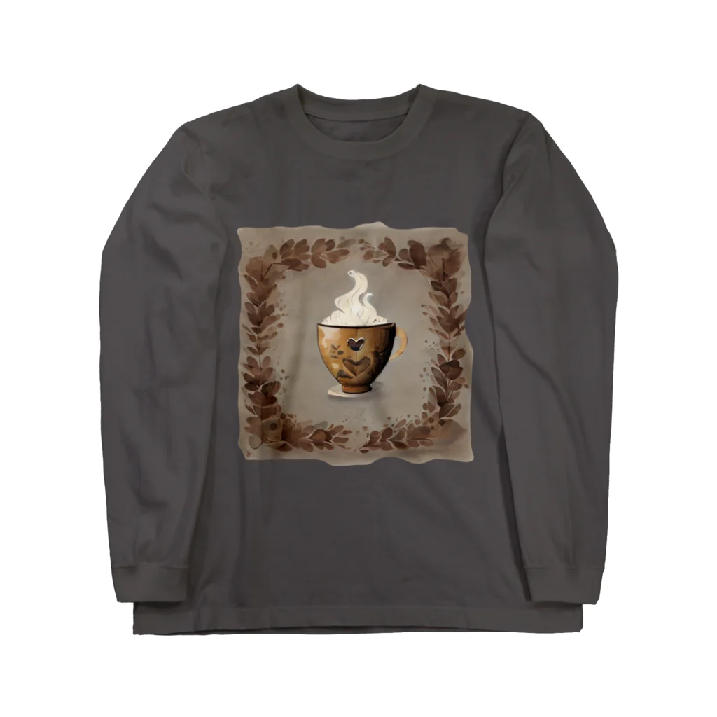 leisurely_lifeのA richly decorated coffee-inspired T-shirt design Long Sleeve T-Shirt