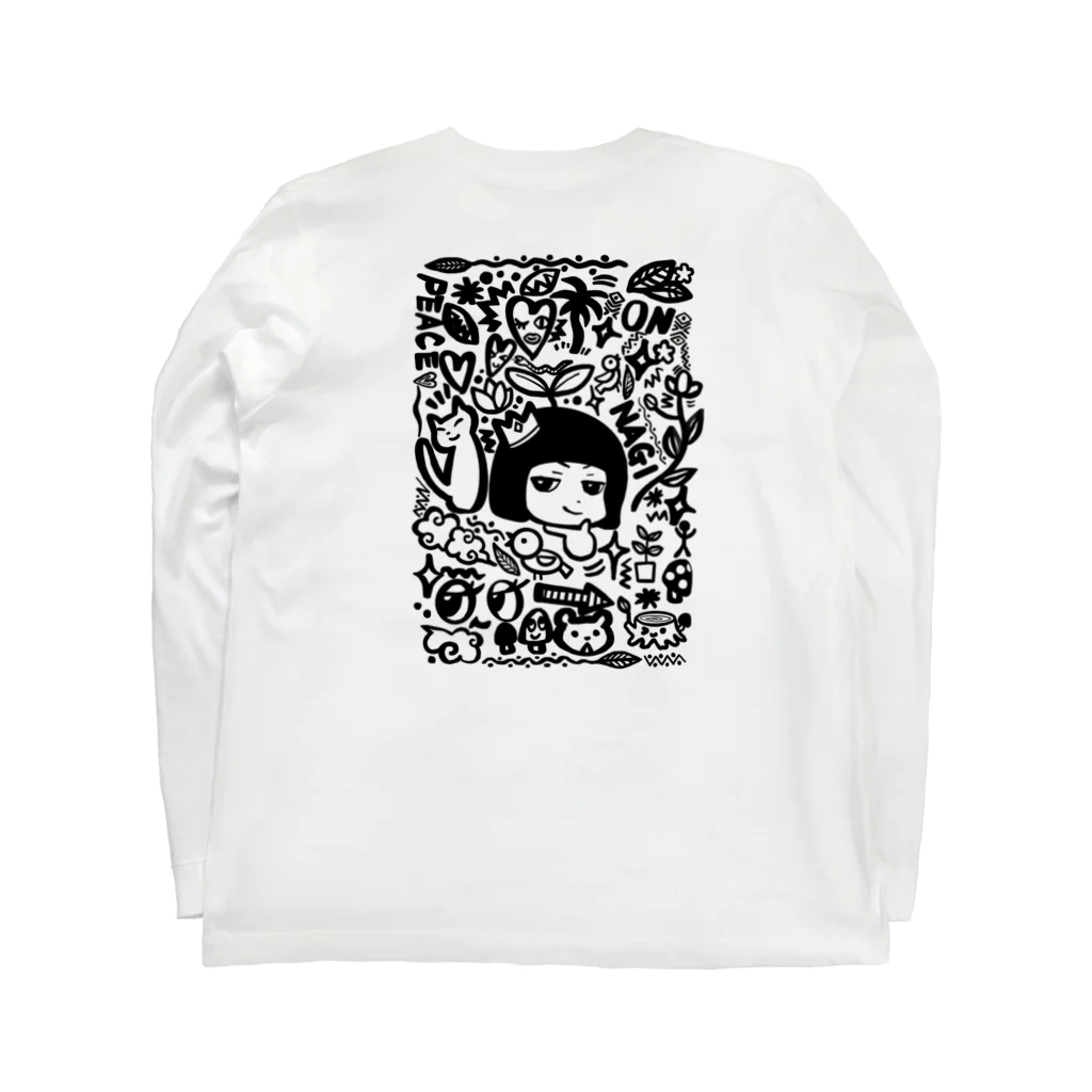 凪の凪のれんしゅう着 (白) Long Sleeve T-Shirt :back