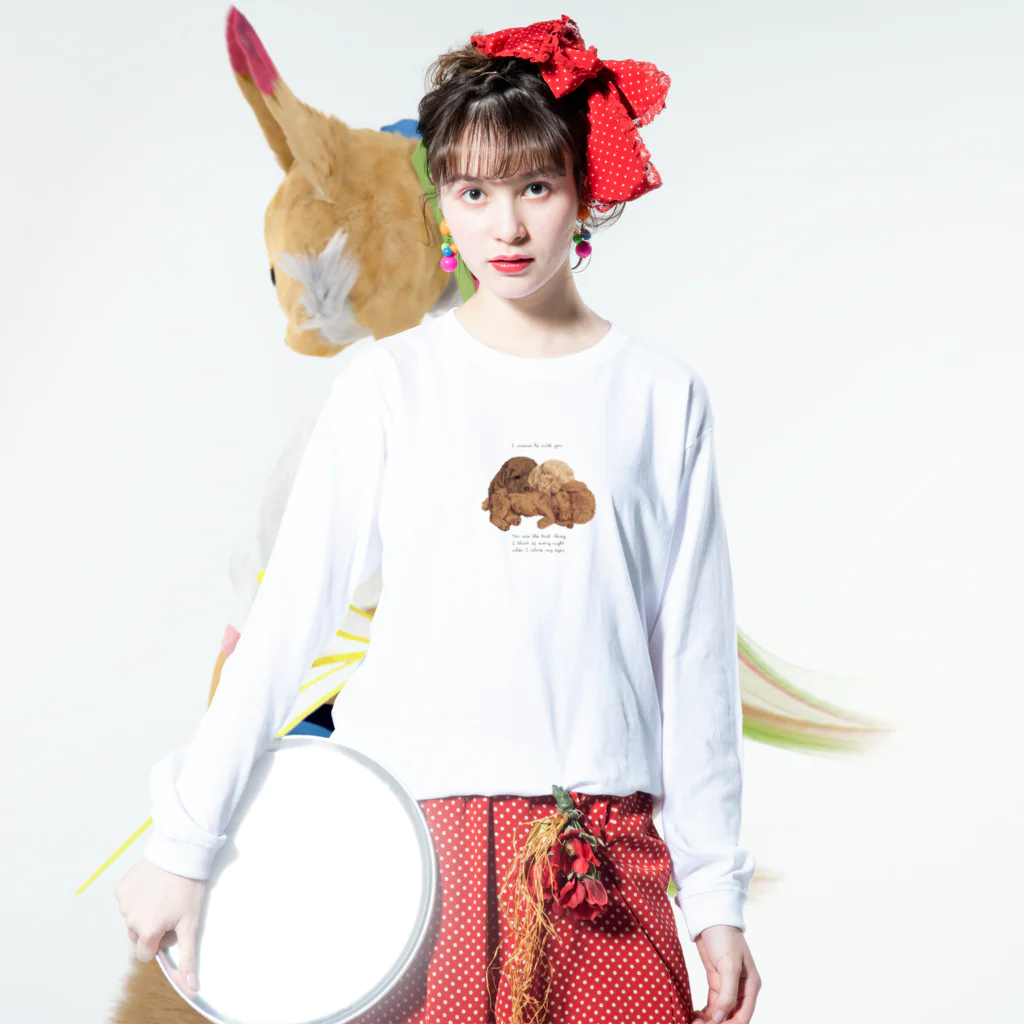 chourire toujoursの🐩puppy toypoodle Long Sleeve T-Shirt :model wear (front)