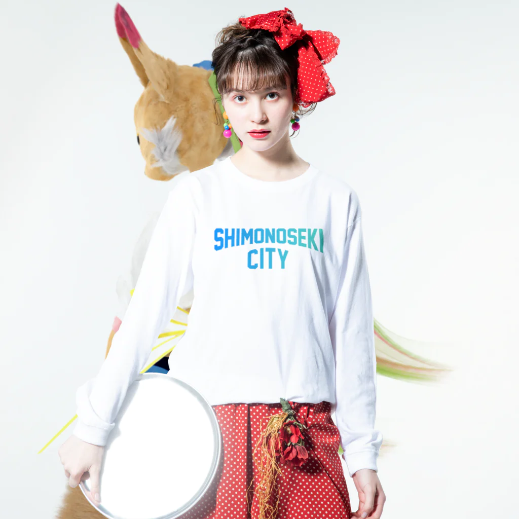 JIMOTOE Wear Local Japanの下関市 SHIMONOSEKI CITY Long Sleeve T-Shirt :model wear (front)