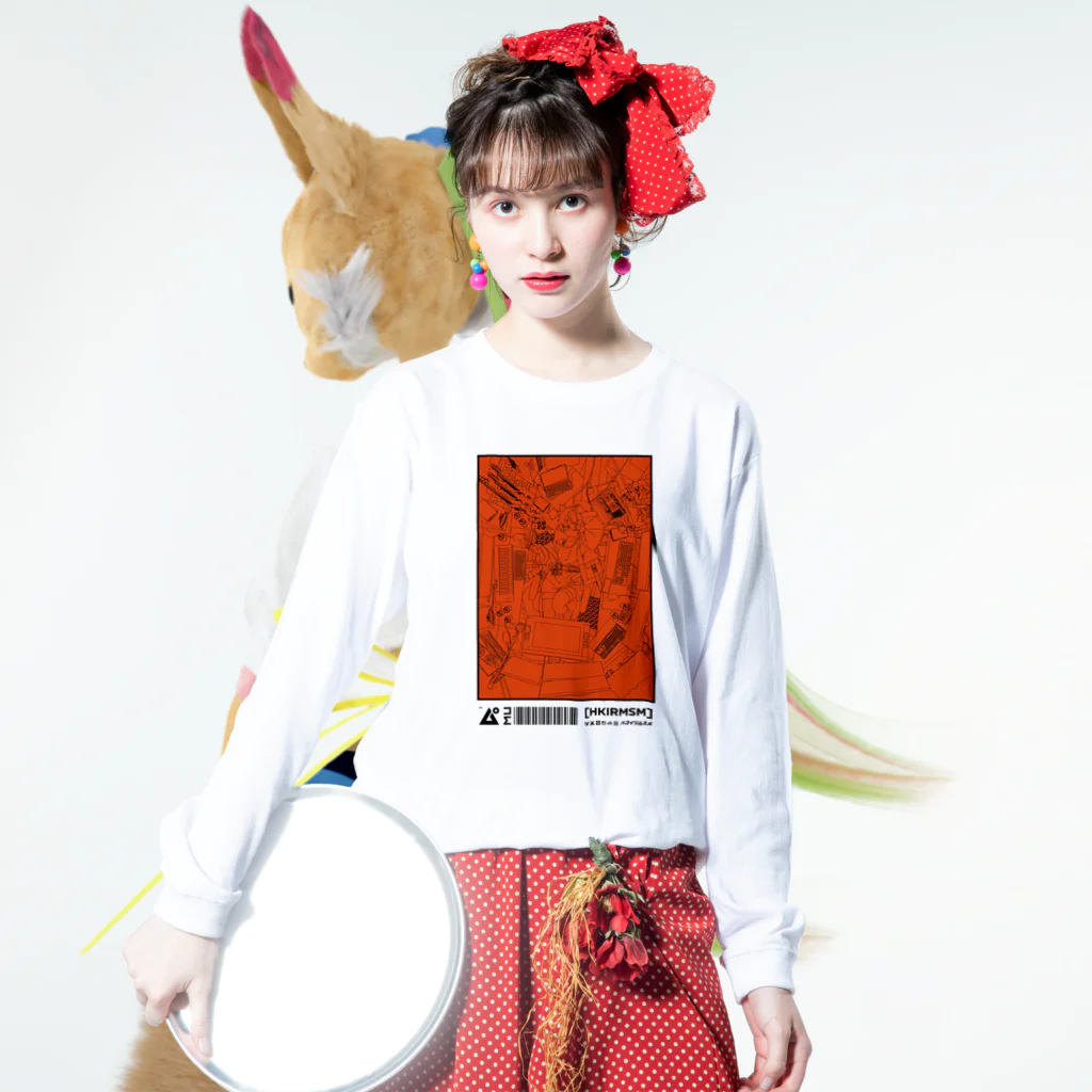 HOJIのHKIRMSM 白 Long Sleeve T-Shirt :model wear (front)