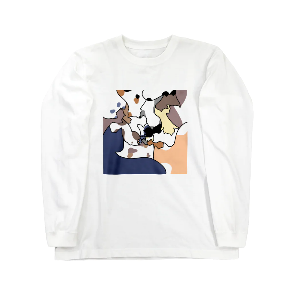 izaomiuの絡み合う猫と猫と猫と…　カラーver. Long Sleeve T-Shirt