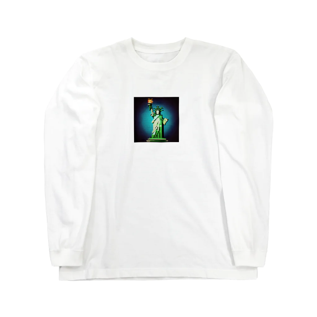 ＠世界遺産周りたい人のお店の『自由の女神』　大人気　ドット絵シリーズ　 Long Sleeve T-Shirt