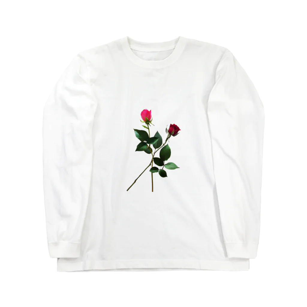 Redpink  visual calendarのRedpink_two roses Long Sleeve T-Shirt