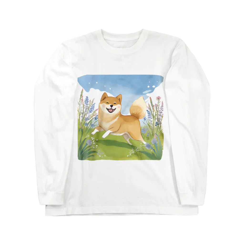 しろこまやの柴犬のお散歩 Long Sleeve T-Shirt