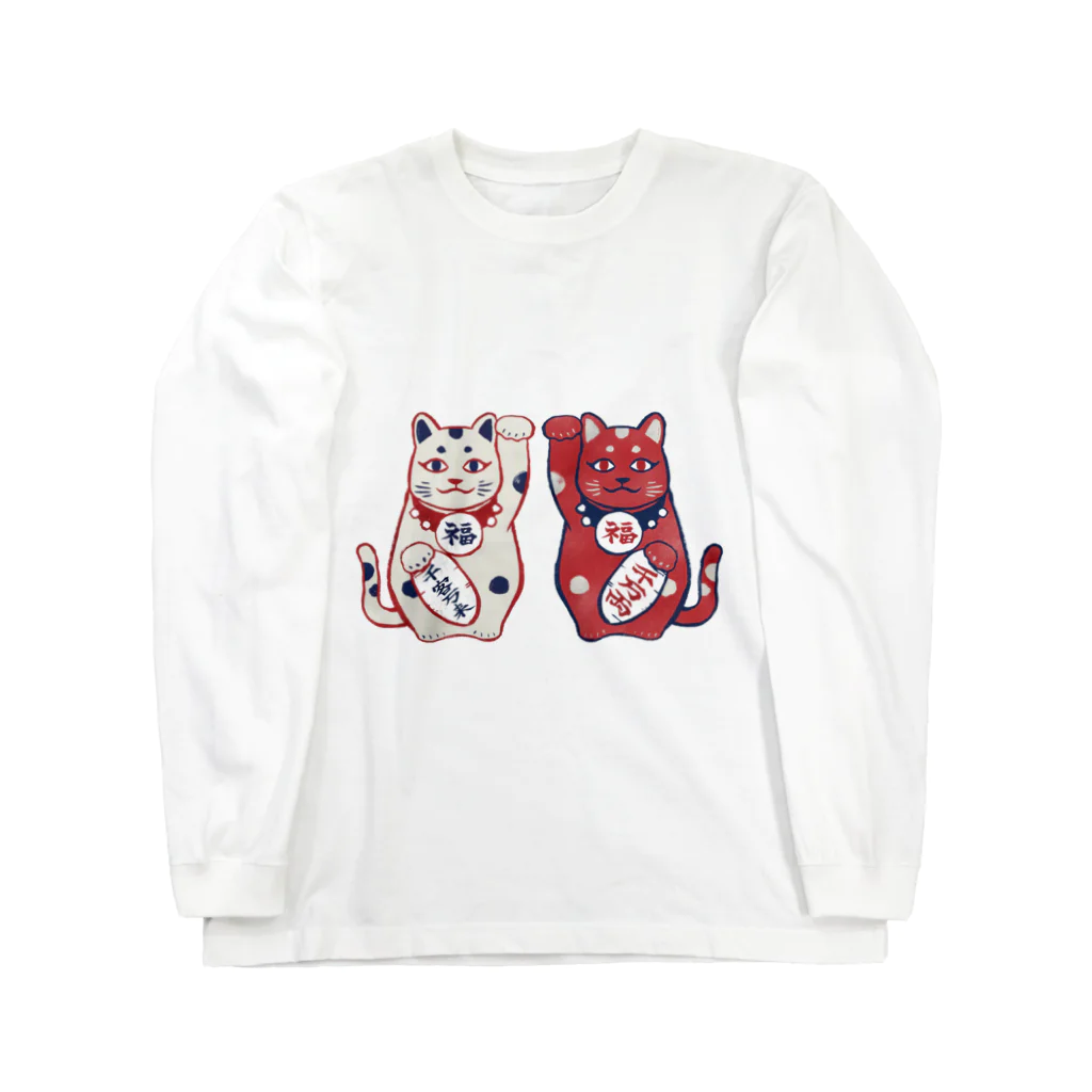 IZANAMI by Akane Yabushitaの【日本レトロ#01】招き猫 Long Sleeve T-Shirt