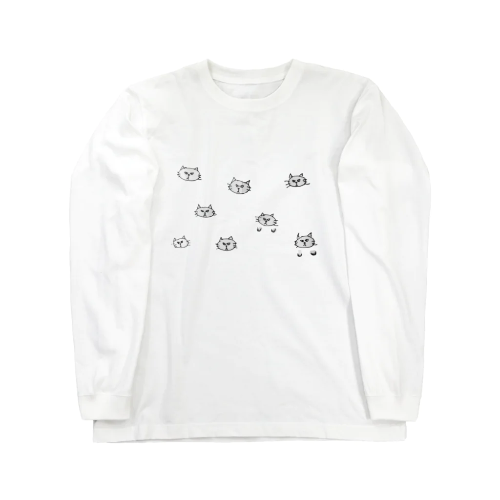 カッパとネコ屋の怒ってないよネコ Long Sleeve T-Shirt