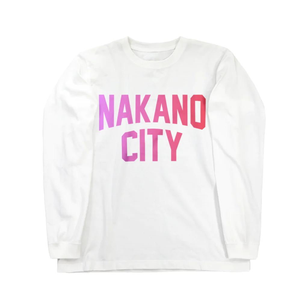 JIMOTOE Wear Local Japanの中野区 NAKANO CITY ロゴピンク Long Sleeve T-Shirt