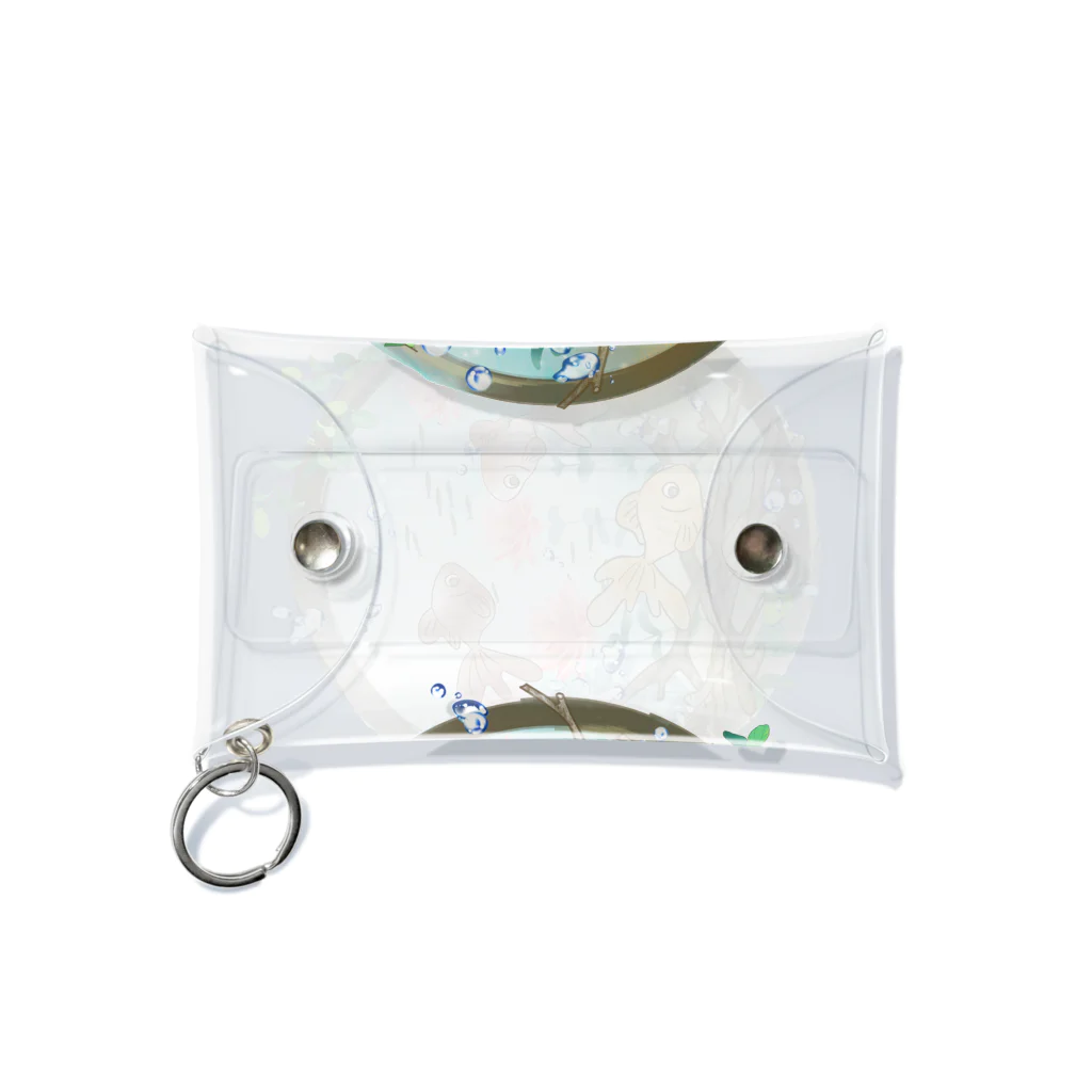 甘栗堂の金魚鉢　赤花 Mini Clear Multipurpose Case