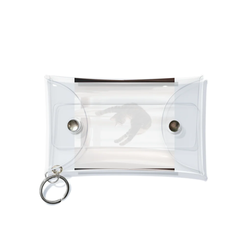 takeoutのカーテンにつかまっているネコ Mini Clear Multipurpose Case