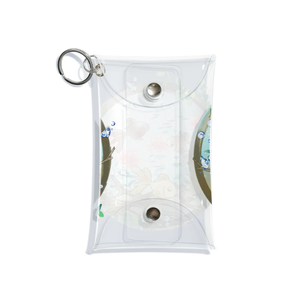 甘栗堂の金魚鉢　赤花 Mini Clear Multipurpose Case