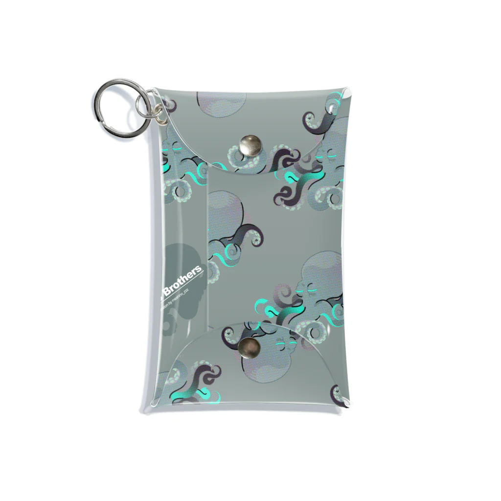 MeshinoのOctopus Brothers【ブルー】 Mini Clear Multipurpose Case