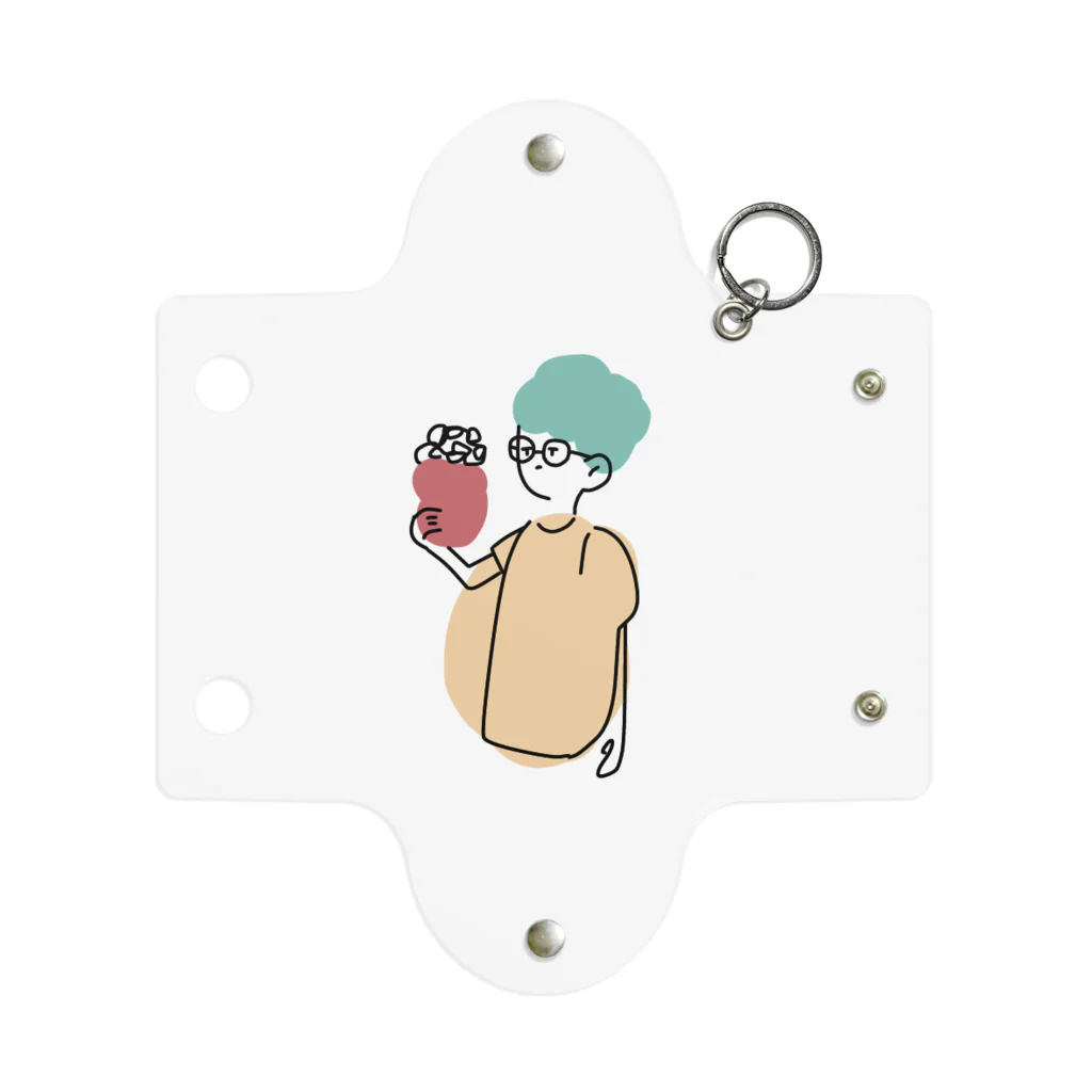 毎日の思い出のポップコーンとめがねくん Mini Clear Multipurpose Case