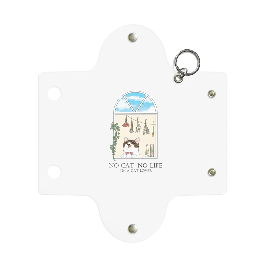 CLOSHの空を見上げる猫【ボタニカル】 Mini Clear Multipurpose Case