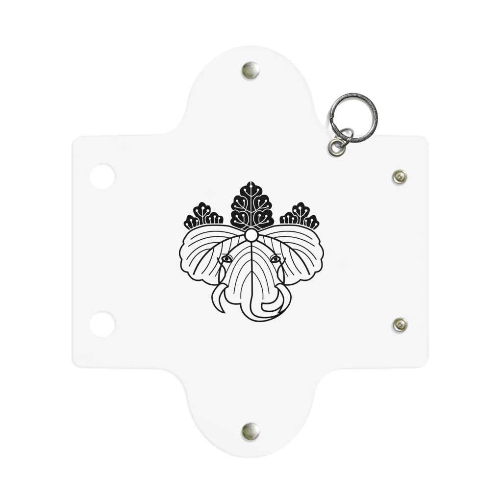 『Nothing Is Real』-- IN SUZURIの動物家紋。H.T.（桐とゾウ）黒 Mini Clear Multipurpose Case