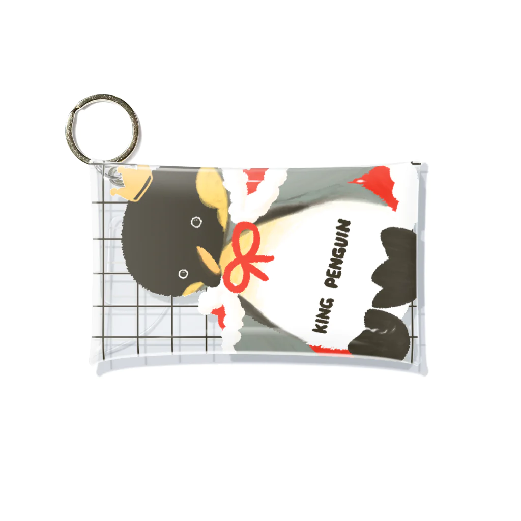nagisa-ya(なぎさや) ペンギン雑貨のおうさまペンギンのぬいぐるみ Mini Clear Multipurpose Case
