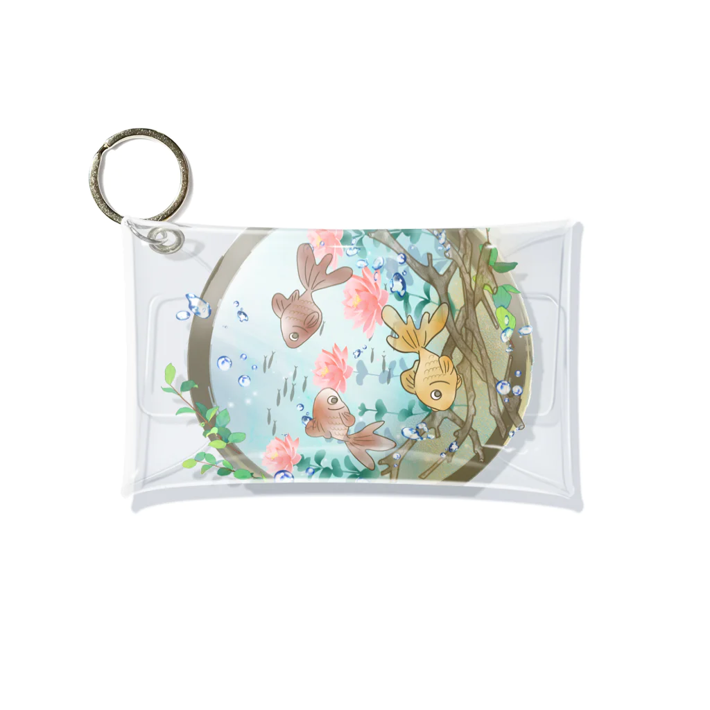 甘栗堂の金魚鉢　赤花 Mini Clear Multipurpose Case