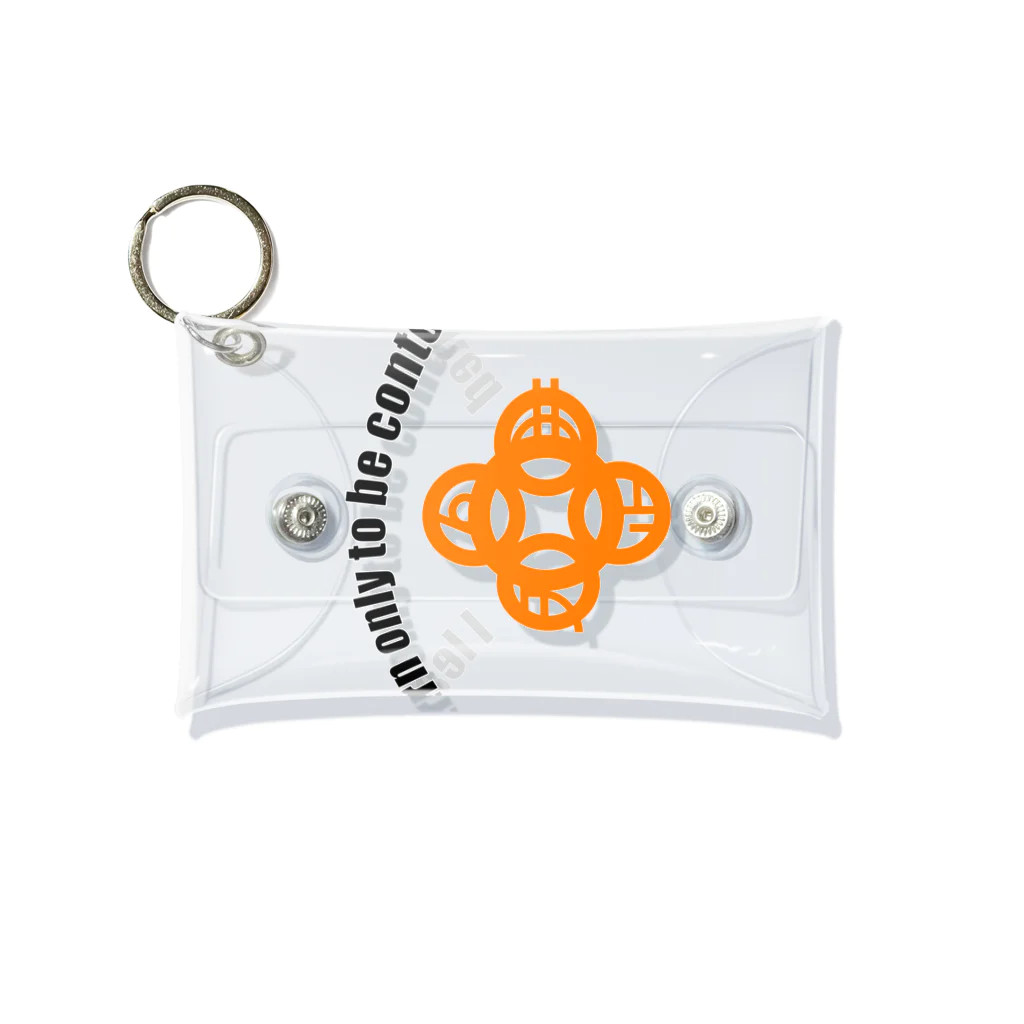 『Nothing Is Real』-- IN SUZURIの吾唯足知h.t.ショルダーアーチ橙・黒英語 Mini Clear Multipurpose Case