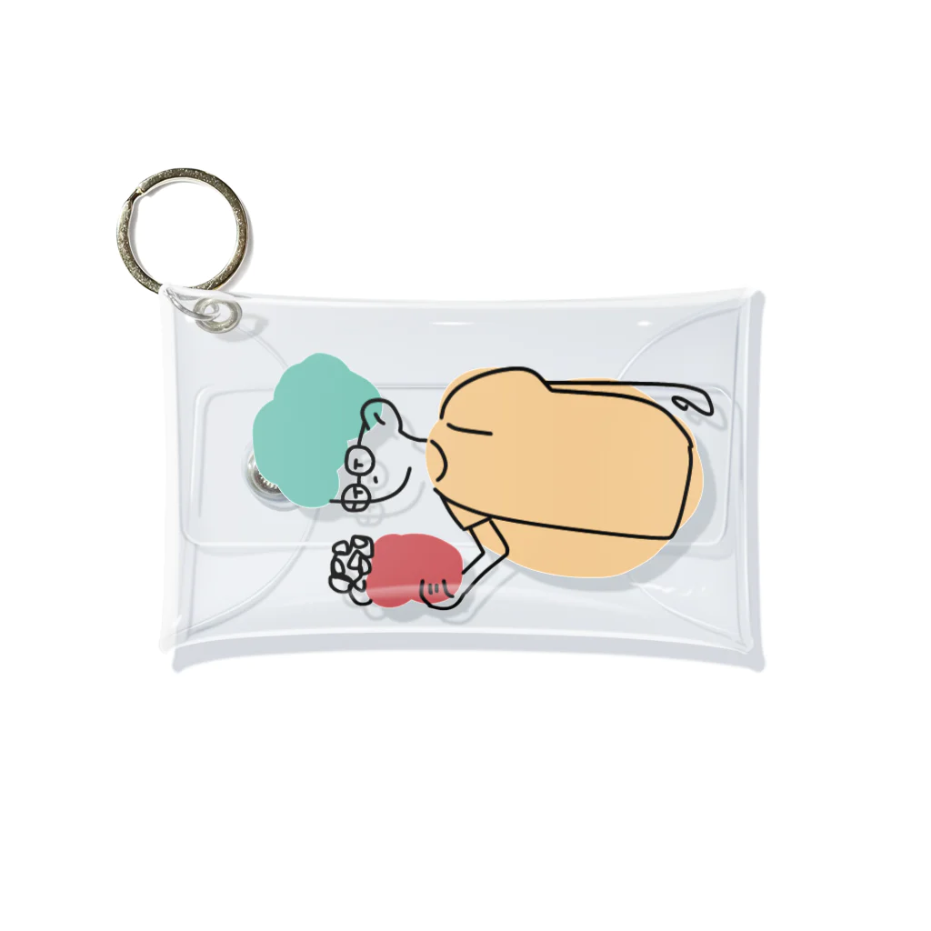 毎日の思い出のポップコーンとめがねくん Mini Clear Multipurpose Case